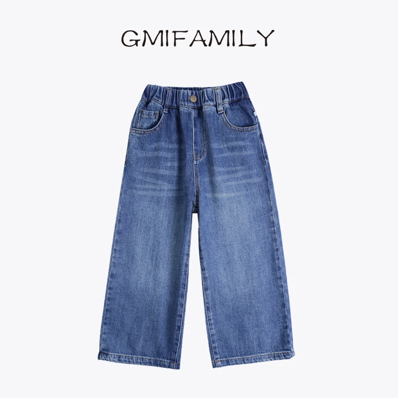 儿童牛仔裤女孩休闲百搭宽松直筒阔腿裤秋季新款时尚洋气裤子女童