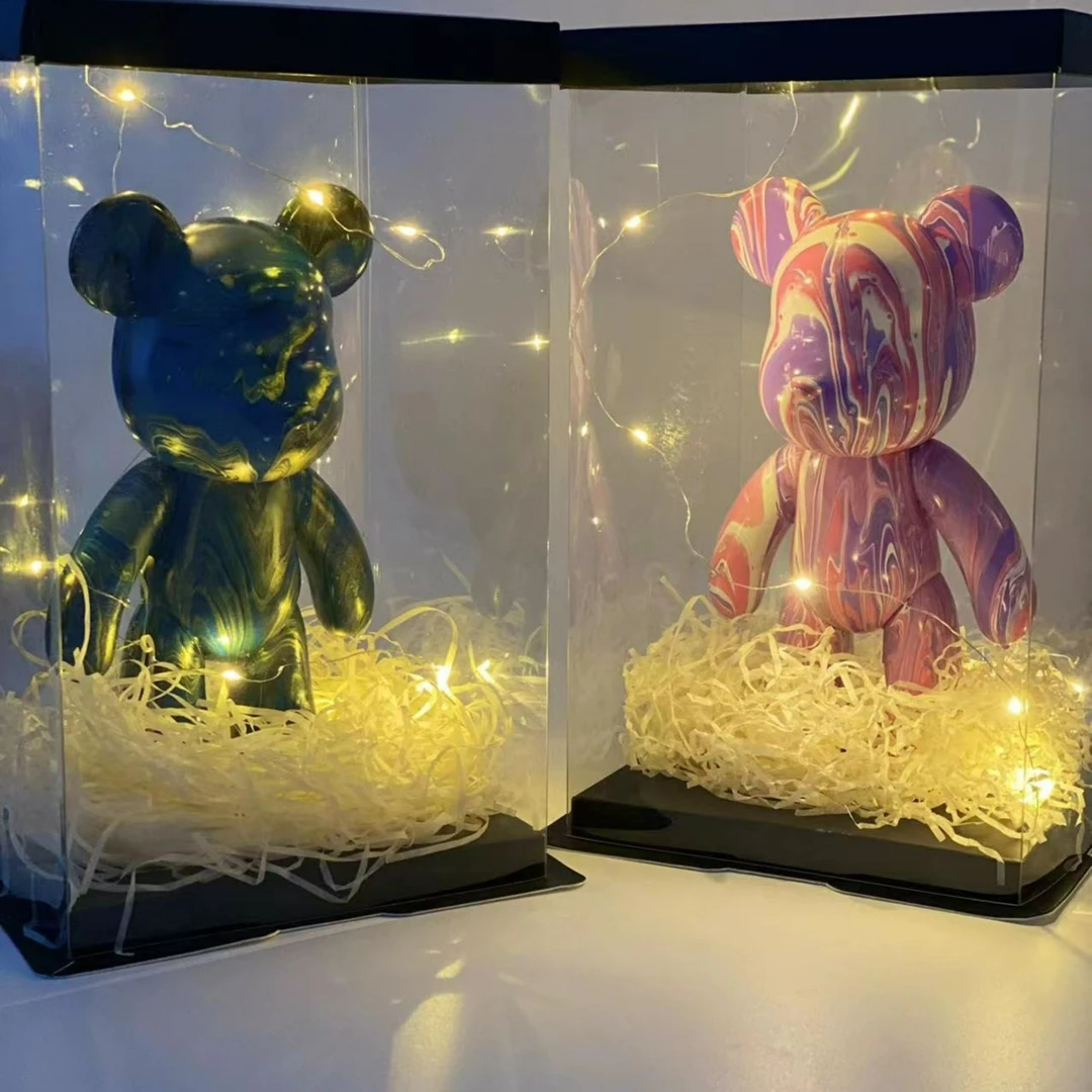 包装盒流体熊手工DIY创意礼盒女朋友男朋友情侣圣诞节日包装盒