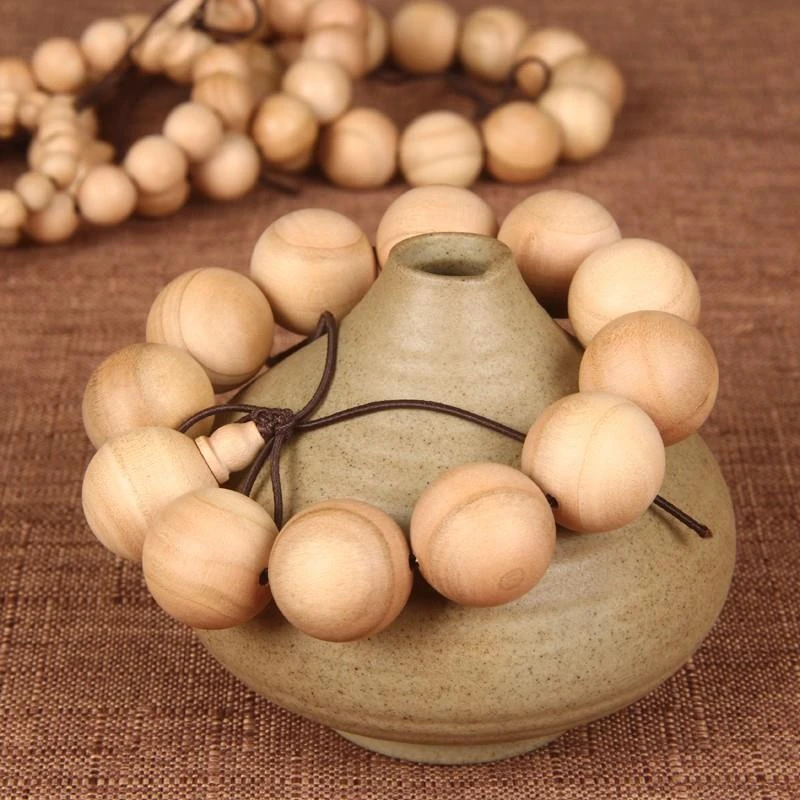 桃木珠串挂件  车饰品桃木原木手串 车用手串无漆 桃木盘完手串