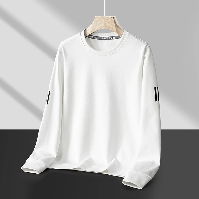春秋季男士休闲卫衣圆领套头上衣中青年长袖纯色简约百搭潮流男装