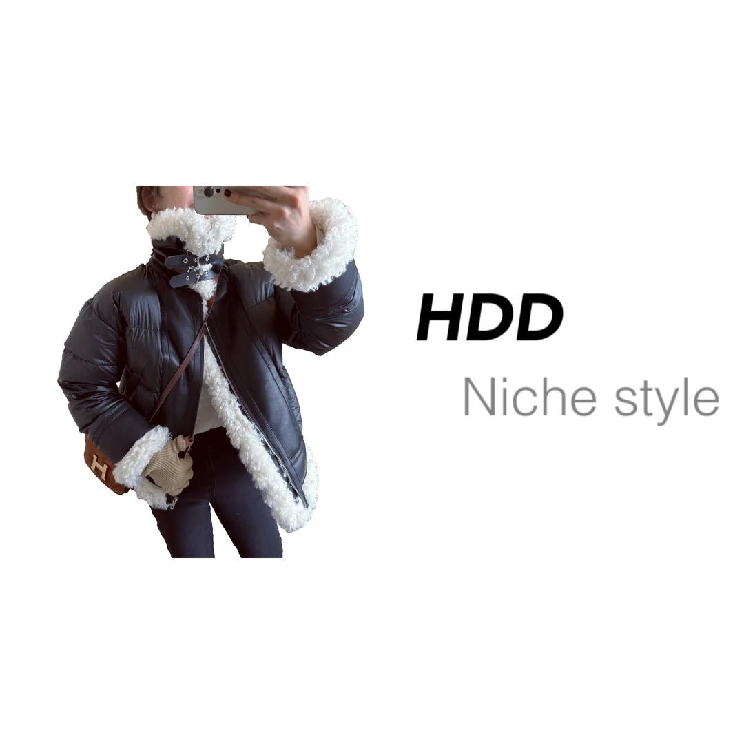 【HDD/侯點點】Y4320款冬季新款帅气时尚保暖机车款羽绒服