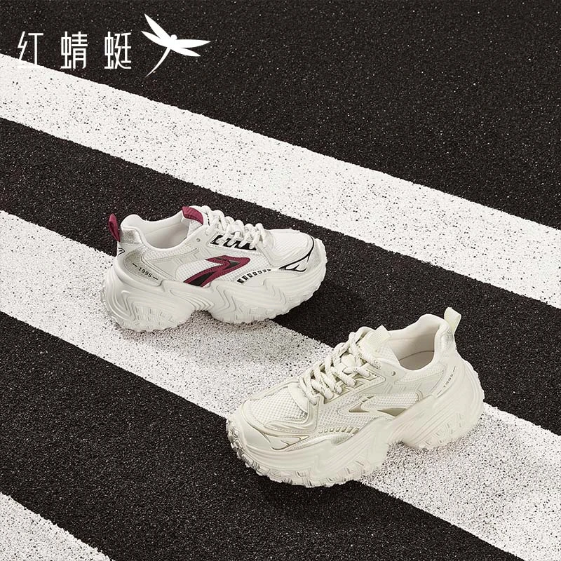 红蜻蜓老爹鞋2024秋季新款女鞋轮胎厚底增高运动鞋休闲透气户外女