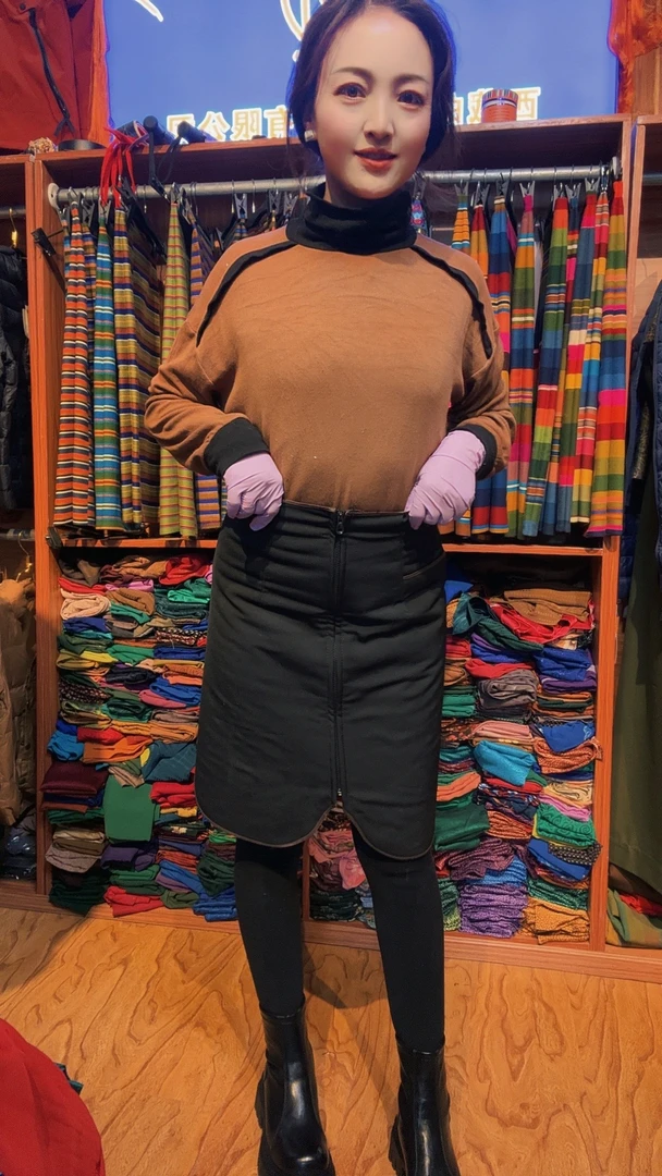 冬季加绒中长裙爆款