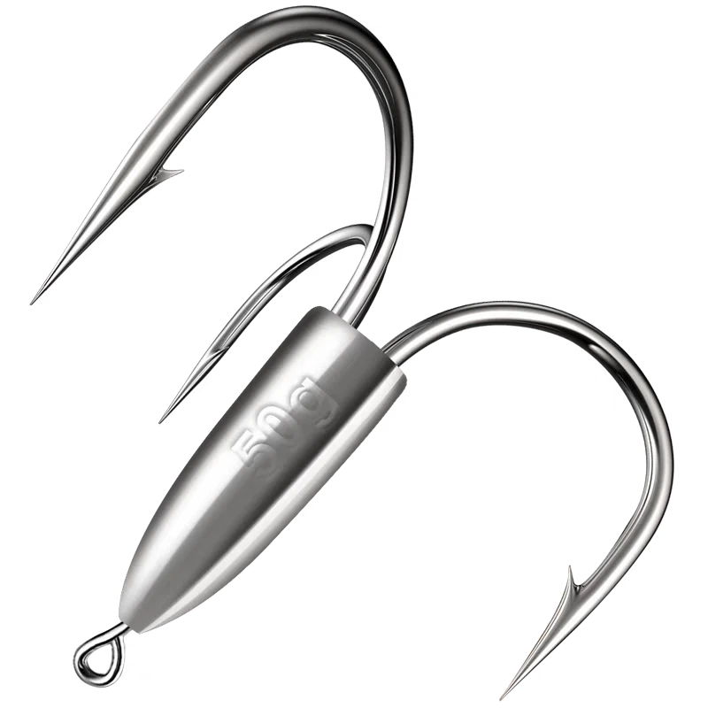 爆款三爪锚钩带铅砣钩三本圆尖锚钩有带倒刺锚钩挂鱼钩无刺路亚钩