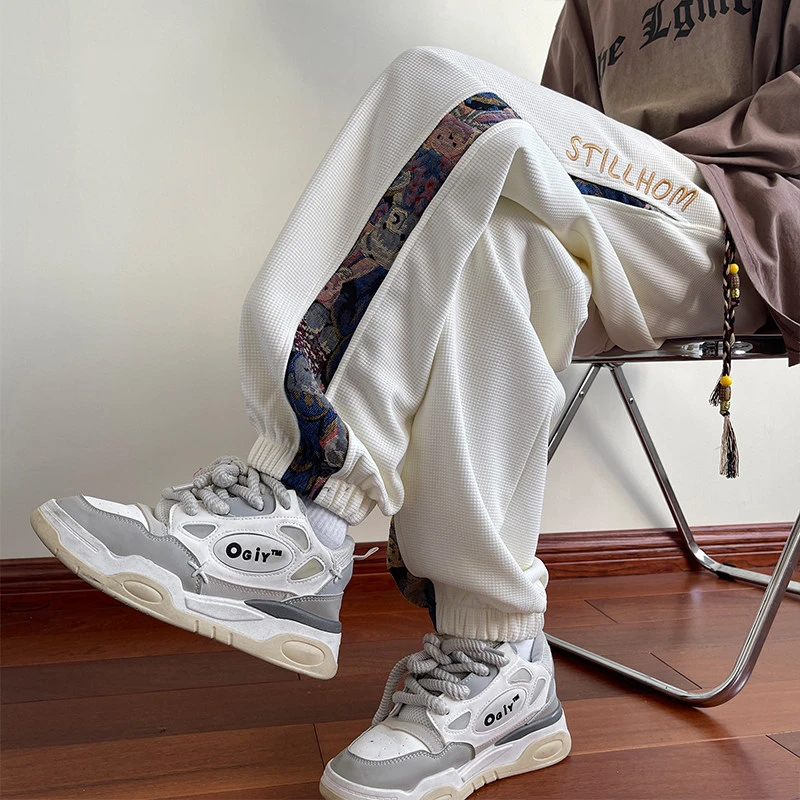 春夏港风大码运动裤情侣卫裤青年男女宽松束脚裤学生百搭休闲裤