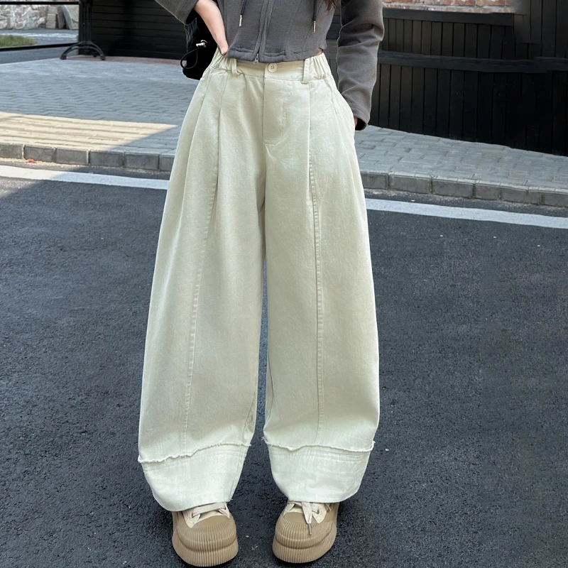 女童春秋裤子新款中大儿童洋气直筒裤阔腿裤秋季潮款宽松休闲长裤