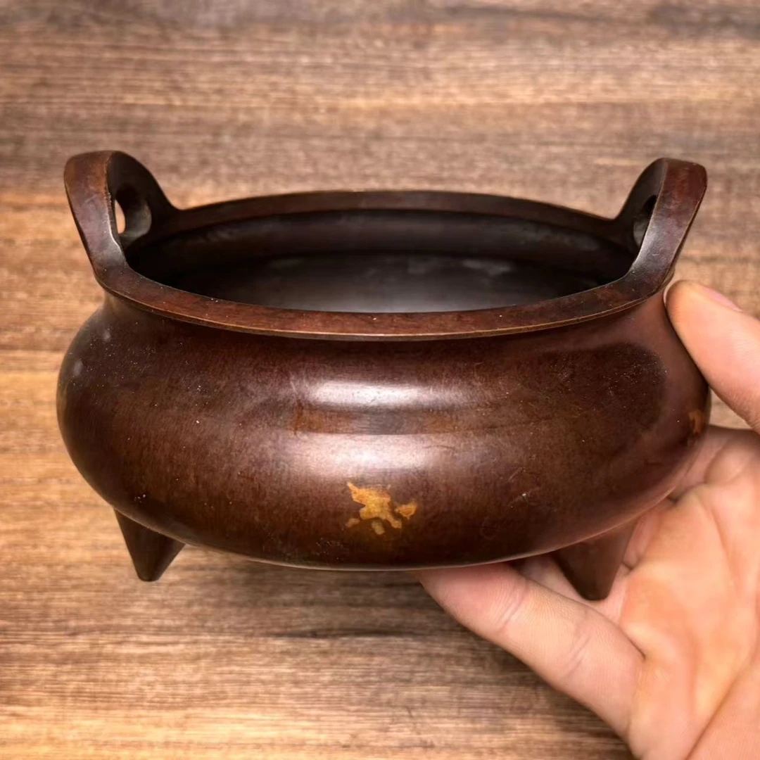 铜器点金三足乔耳香炉