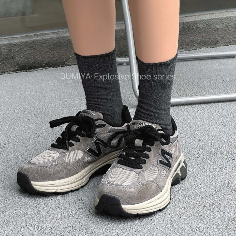 【卿她】新百伦休闲鞋2024新款女绑带N字母运动鞋拼网板鞋