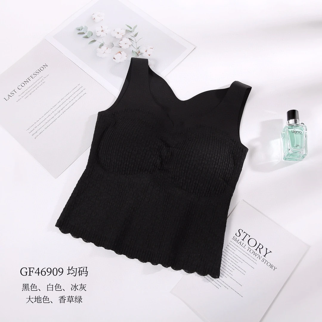 【卿她】百褶一体背心冬新款女内搭打底显瘦净色吊带上衣