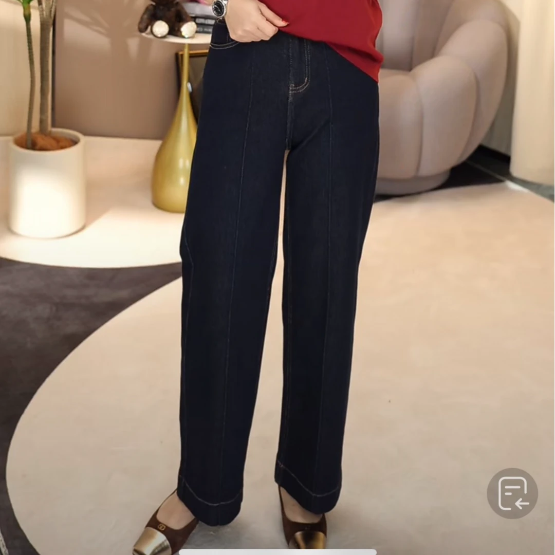 【卿她】牛仔裤九分直筒裤时尚百搭显瘦