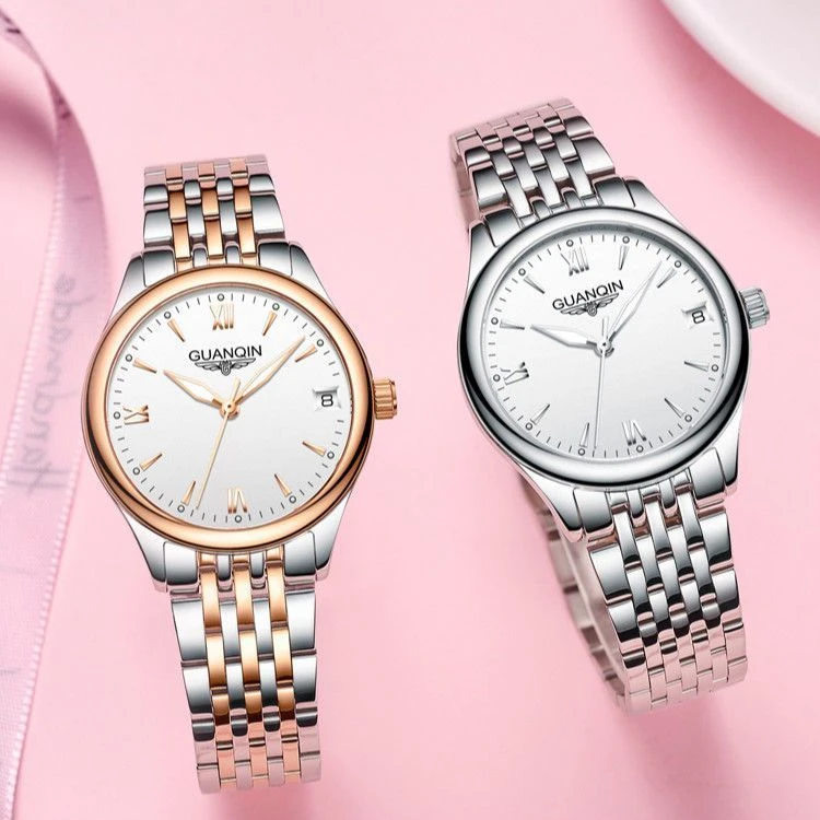 冠琴品牌时尚女士手表全自动机械表简约气质百搭休闲防水女表正品