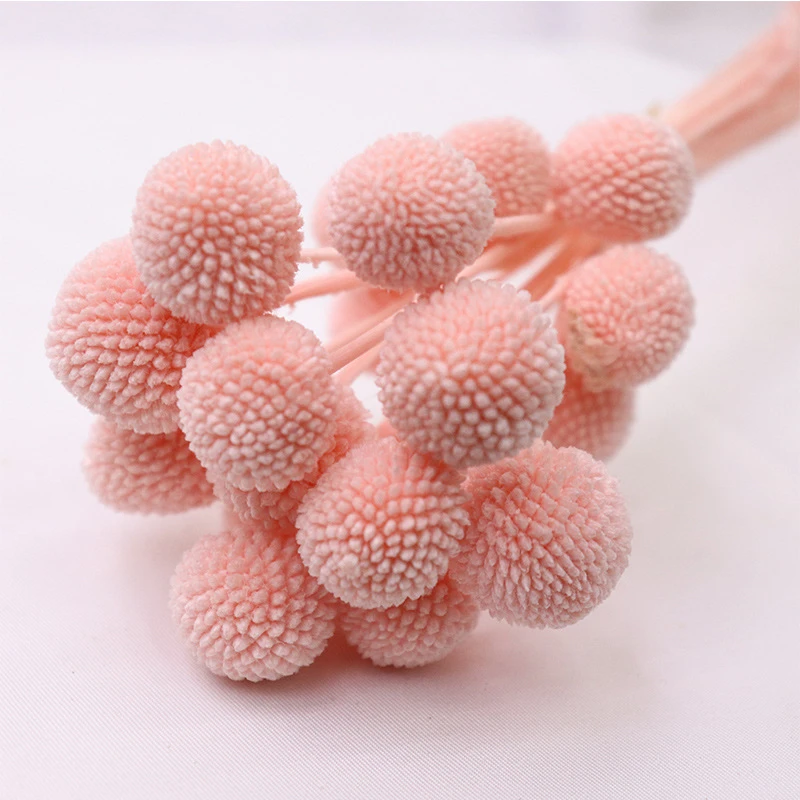 【花落谁家】永生花黄金球20枝/束胸花手软装布置DIY原材料厂家直销