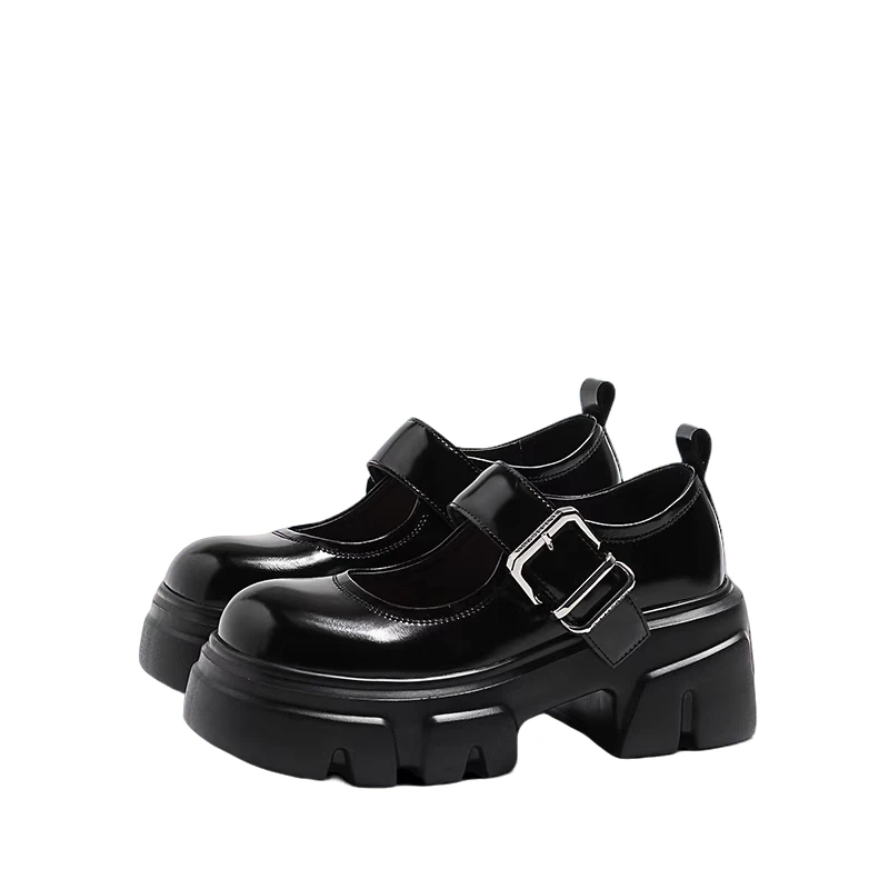 3068四季百搭厚底小皮鞋2024秋款英伦乐福鞋单鞋