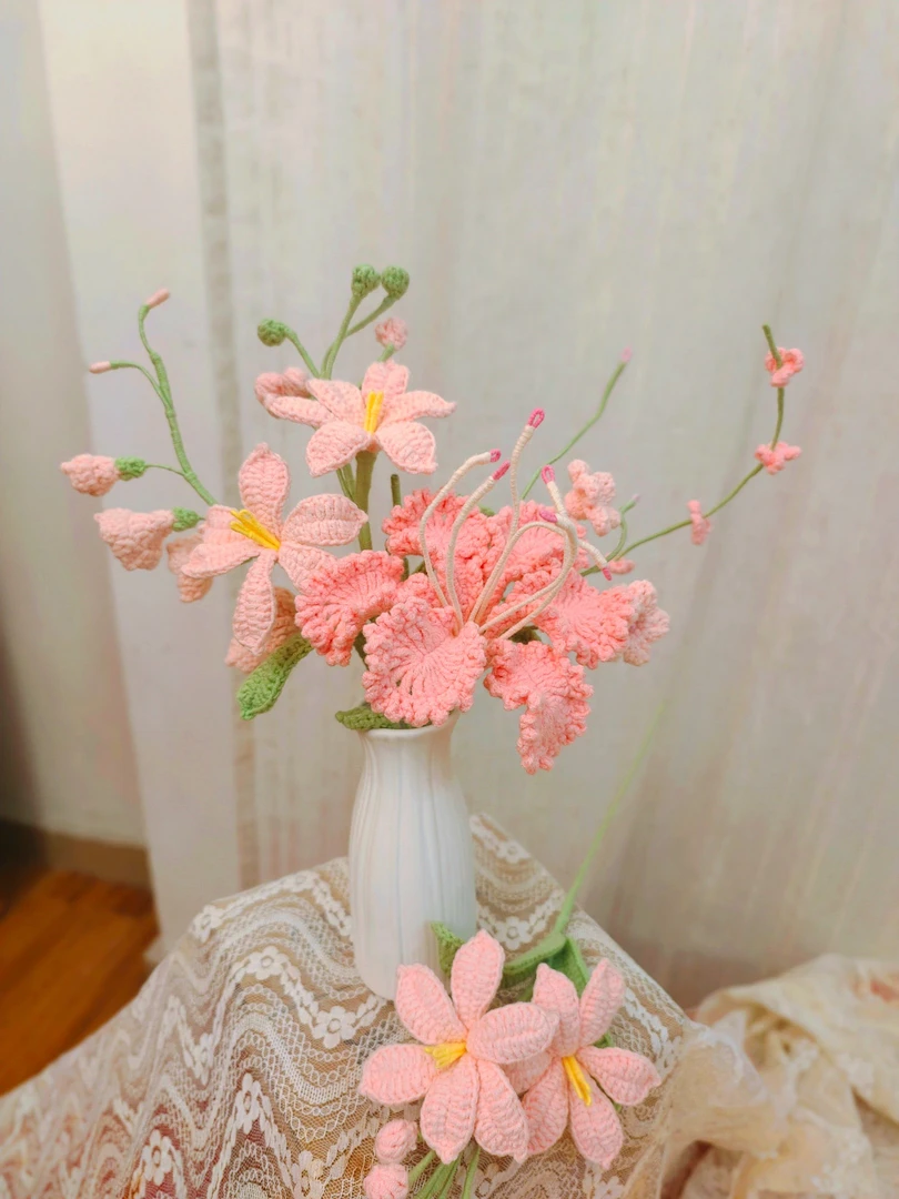 【织物星球】粉色针织花永生花生日情侣求婚女闺蜜恋人礼物七夕毕业