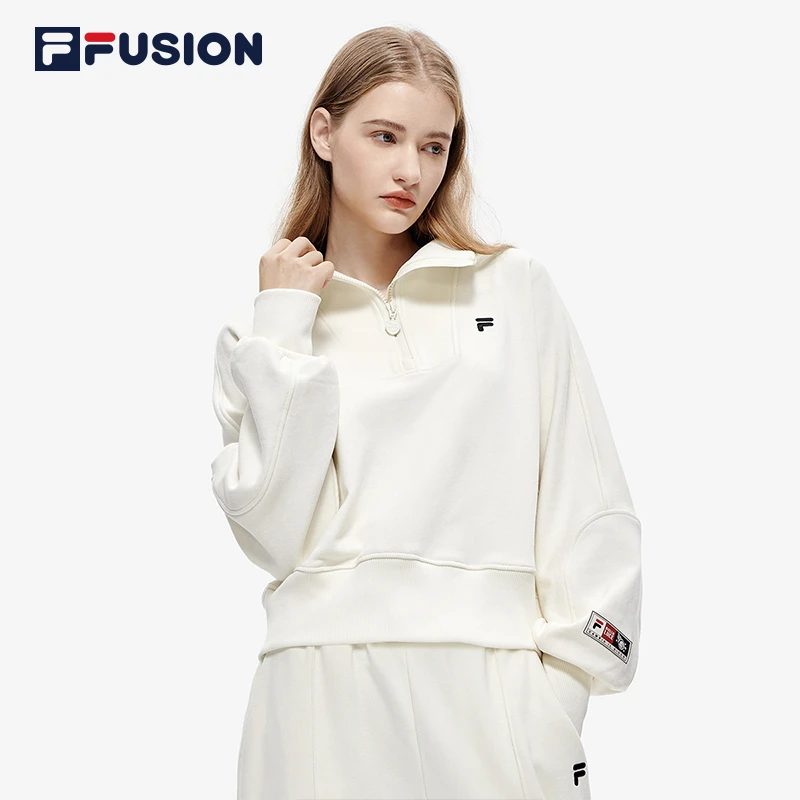 FUISON斐乐卫衣女款时尚尤莱特百搭情侣新款宽松运动立领高能感