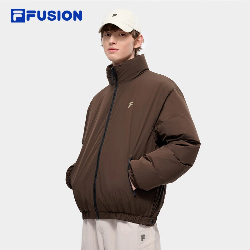 FUSION斐乐潮牌2024冬季男士款时尚保暖宽松立领外套T11M445906F