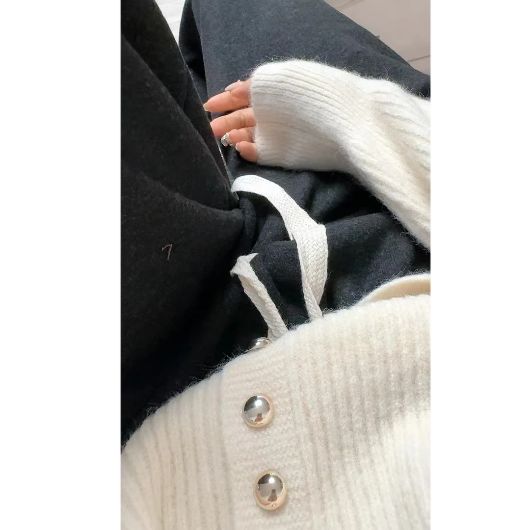 屿与  直筒糯米裤显瘦宽松加厚秋冬遮胯遮屁股