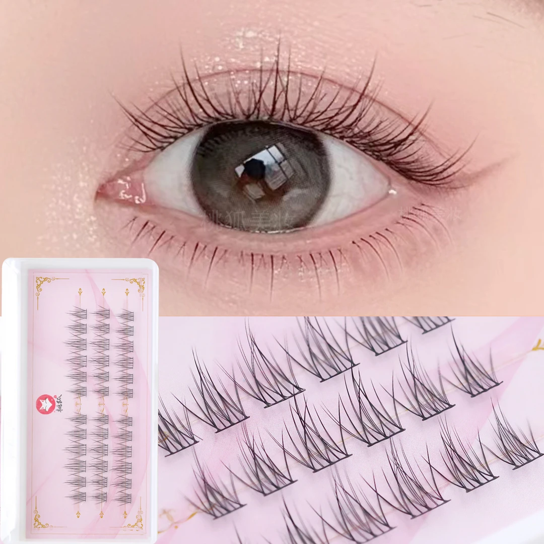 桃狐懒人分段假睫毛自然仿真新款日系日常素颜款上眼睫毛单簇嫁接
