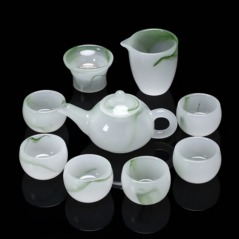 新款高档礼品琉璃功夫茶具套装家用茶壶茶杯泡茶具整套定制礼盒装