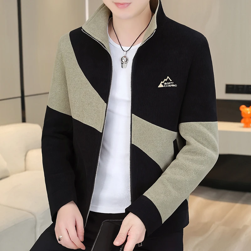 【秋装新款】2023秋季新款男士精品柔软欧面绒夹克休闲简约外套潮