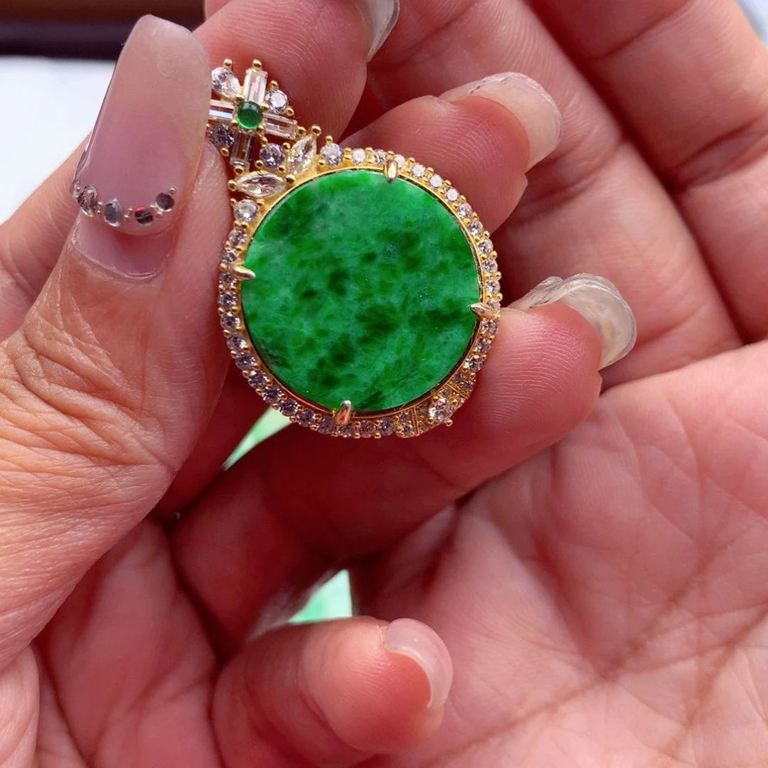 翡翠颈饰银S925镶嵌翡翠