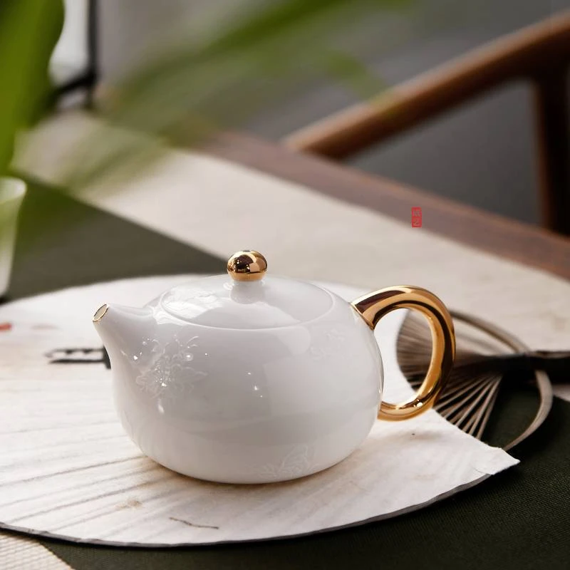 【成艺】隐雕陶瓷西施茶壶轻奢冰种瓷现代简约家用送礼精致礼盒装