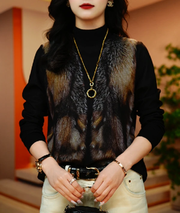 新款加绒加厚高级感baby绒洋气保暖时尚百搭显瘦圆领上衣秋冬