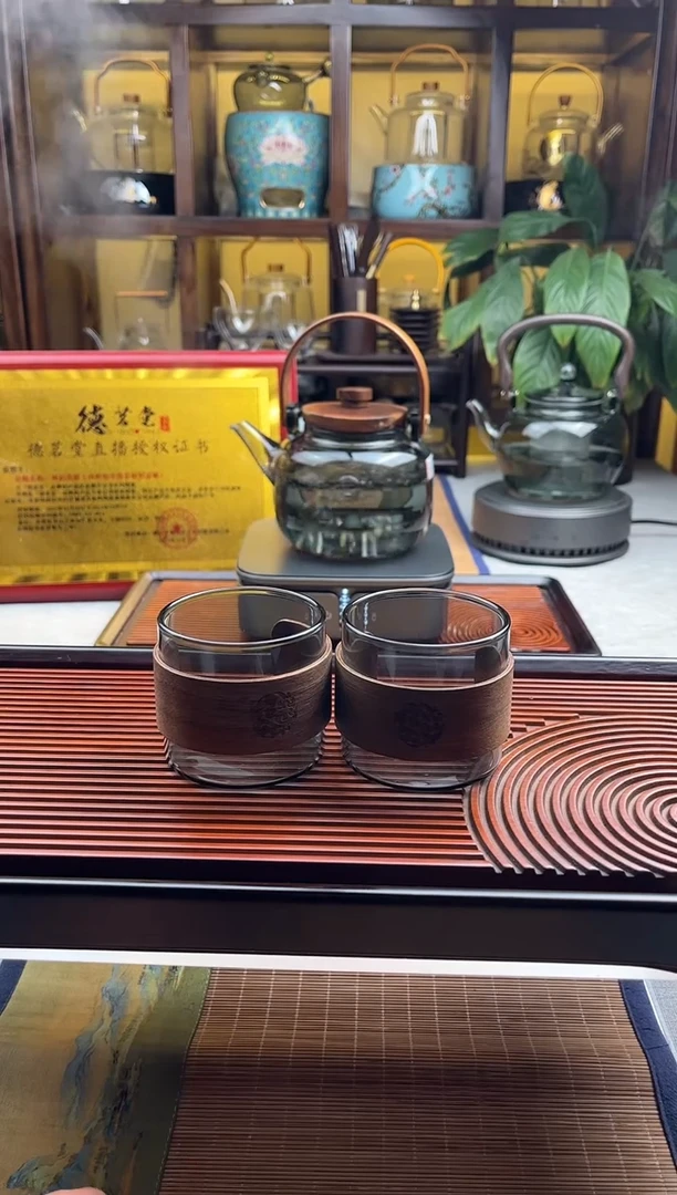 【闪购商品】高硼硅两只木环主人杯