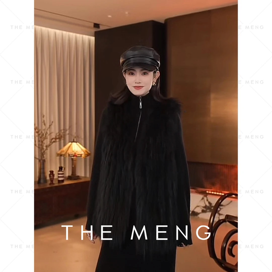 THE MENG【古着草草】王府貉子毛皮毛一体皮草草马甲#C6481