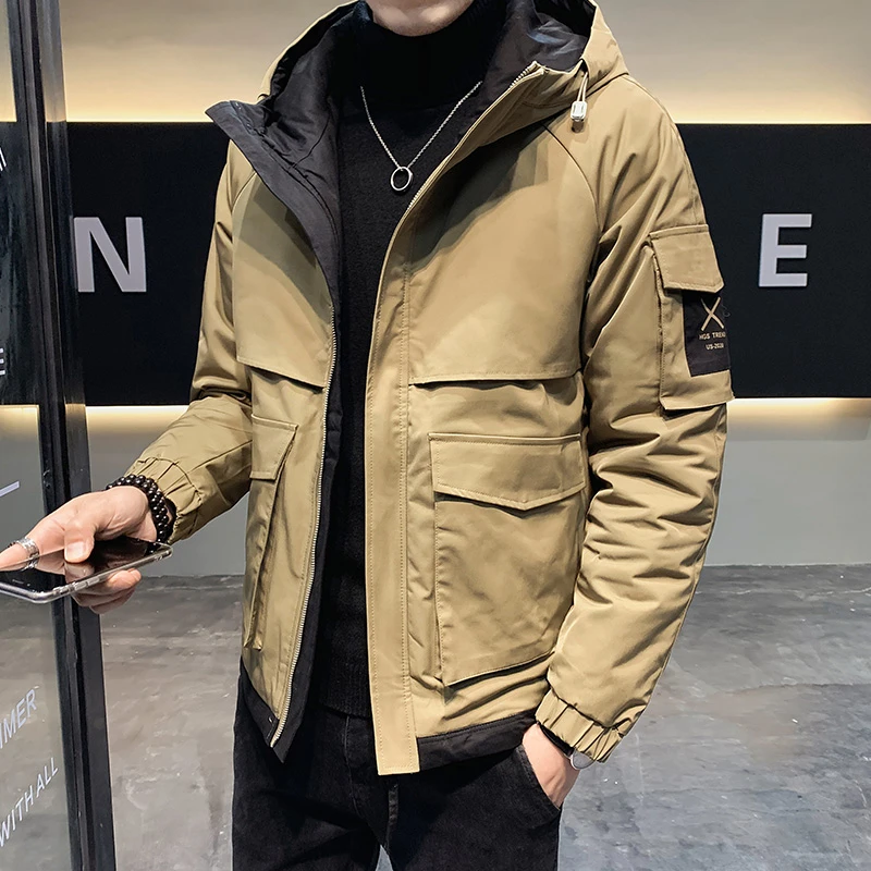 2022秋季新款男士工装外套休闲夹克潮连帽宽松韩版衣服男
