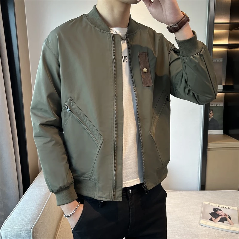 2023春秋季新款外套男休闲帅气男士夹克立领百搭韩版潮流时尚衣服