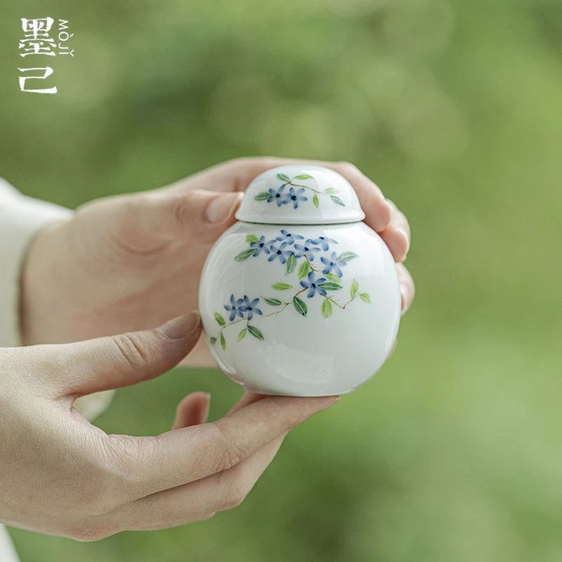 墨己玉泥-小蓝花-善存茶叶罐