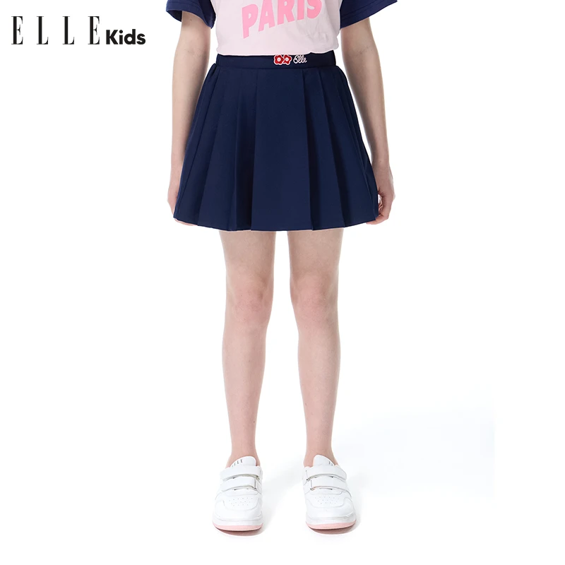 ELLE KIDS儿童夏季休闲运动时尚洋气百搭学院风百褶短裙zs3