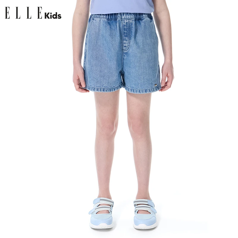 ELLE KIDS儿童时尚宽松夏款休闲百搭牛仔五分短裤zs3