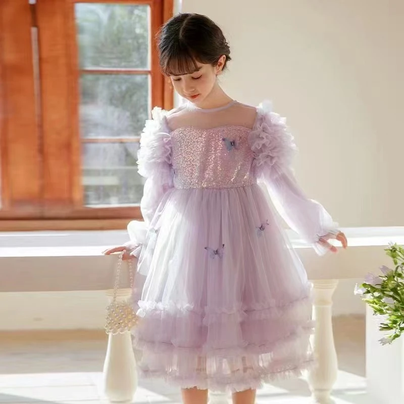 R403【蝴蝶礼服  连衣裙】2024夏款新款儿童连衣裙