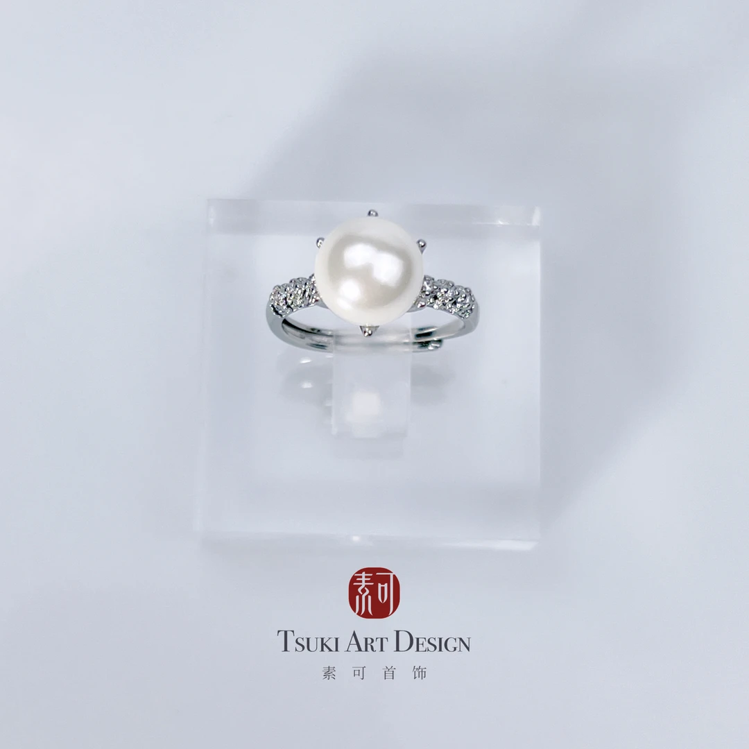 铜合金戒指 法式优雅[美学甄选]设计款百搭减龄六爪皇冠戒指轻奢