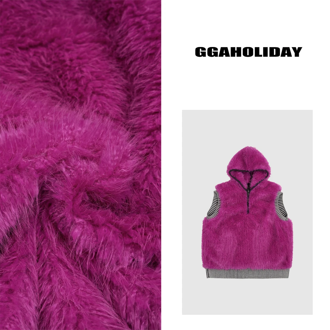 2024轻奢高级感街头潮流“不要迷恋姐”毛毛连帽马甲 144152