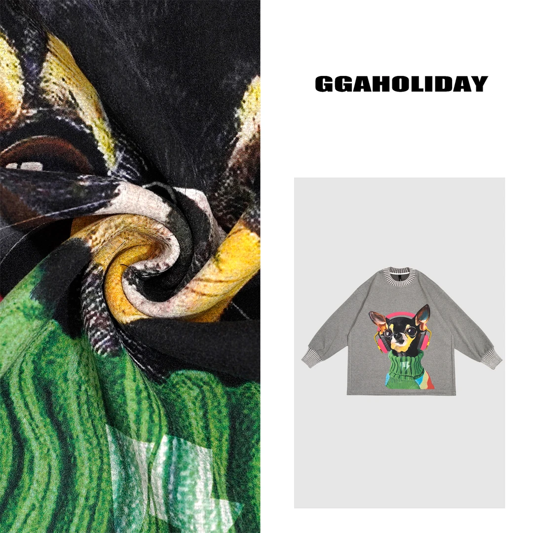 2024轻奢高级感早秋新款美式5D印花“享受音乐”加厚卫衣 144155