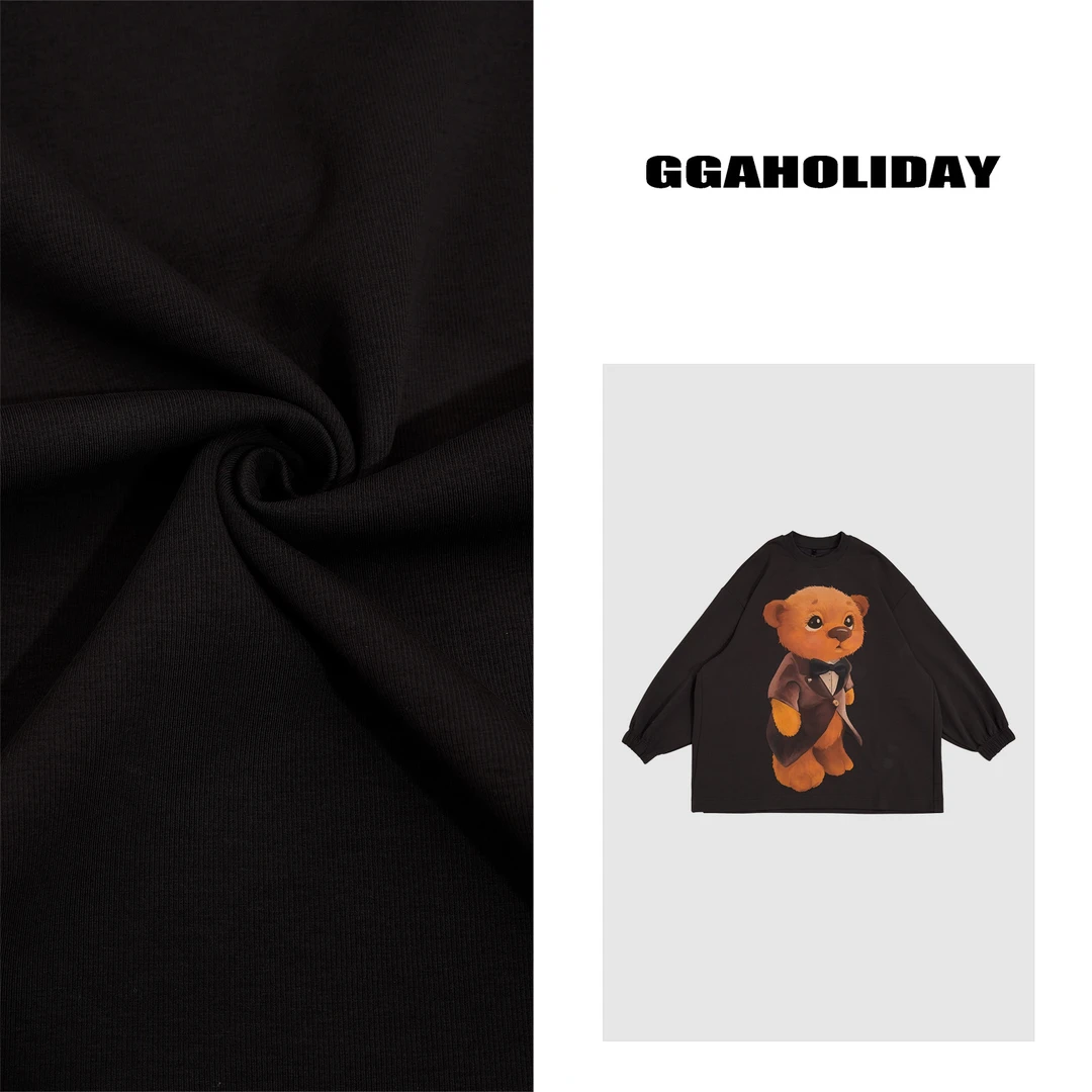 25新款轻奢高级感5D立体“萌熊”美式街头复古时尚休闲卫衣-151080