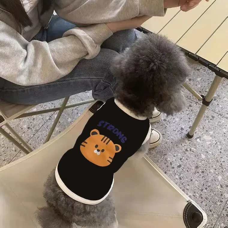可爱小熊狗狗背心春夏薄款透气泰迪衣服博美比熊雪纳瑞小型犬背心