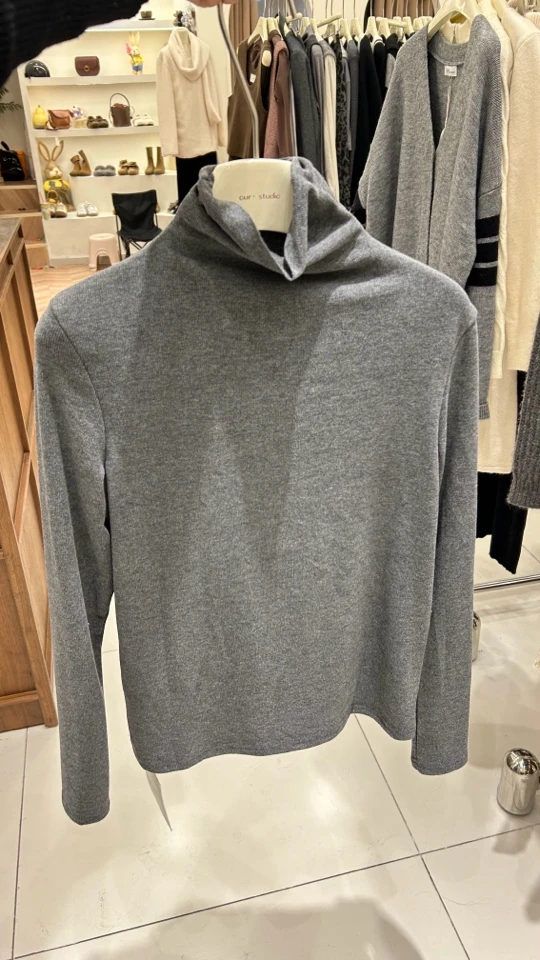 高领堆堆领打底衫百搭修身长袖针织衫内搭上衣