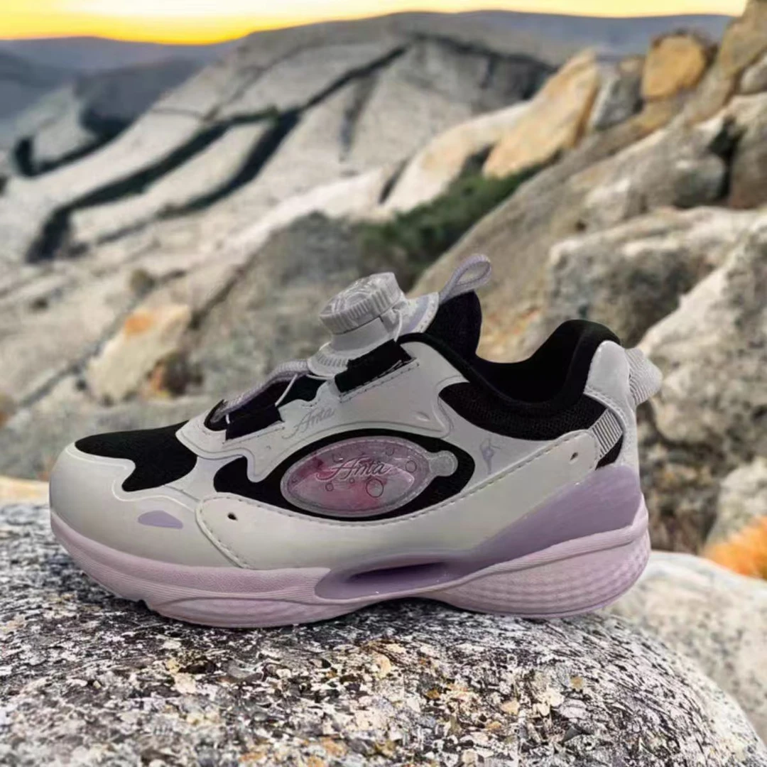 安踏儿童2024新款女童纤女鞋跑步系列网面透气防滑运动鞋9905