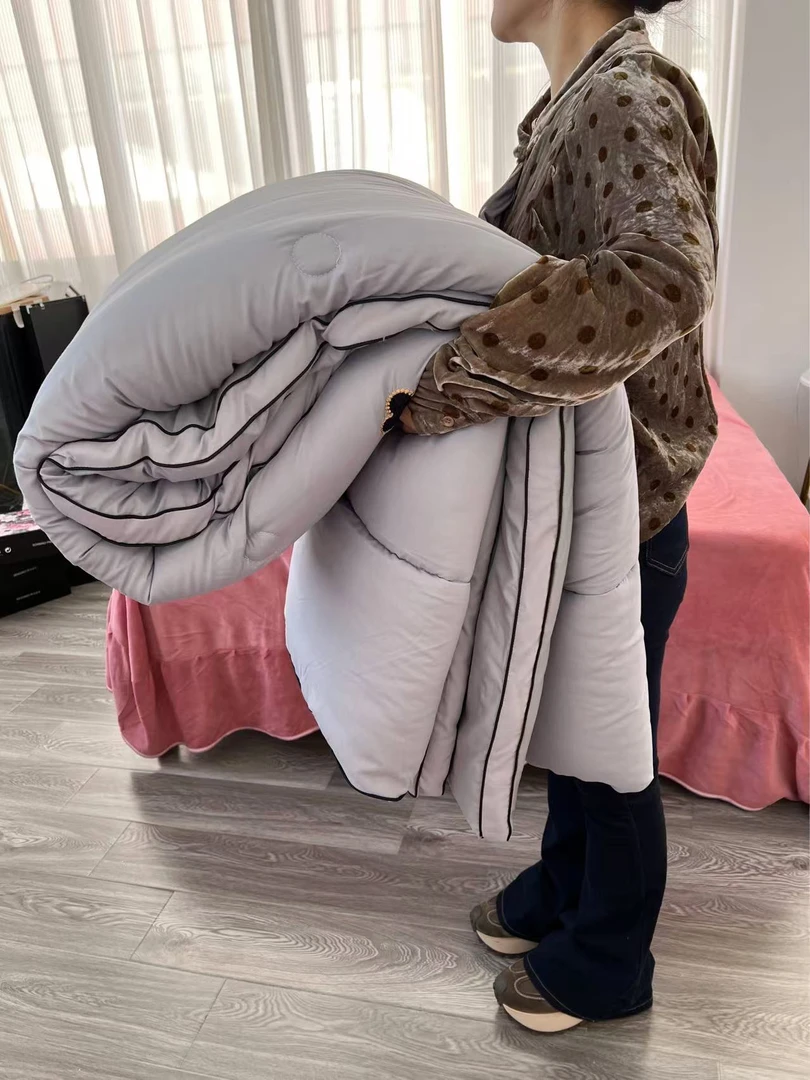 {立体包边五叶草冬被}200*230五叶草刺绣冬被灰色