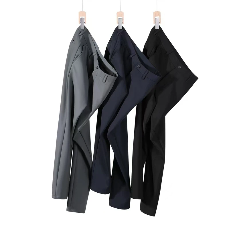 秋冬季新款男士休闲裤裤子小直筒商务休闲裤免烫长裤弹力户外