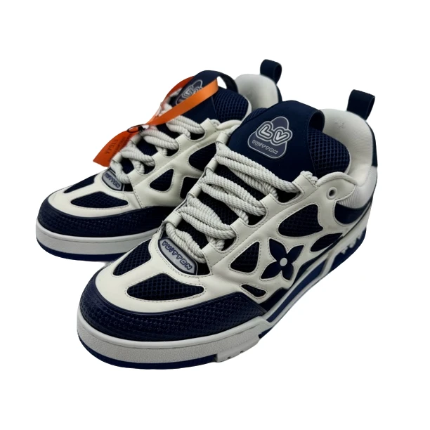 LV/8码42码/白蓝拼接skate板鞋/97新/vv913/时尚潮流潮鞋