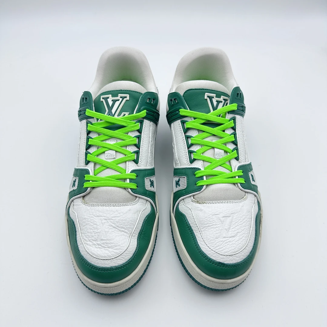 Lv/6码40码/白绿拼接老花trainer板鞋/97新/时尚潮流潮鞋