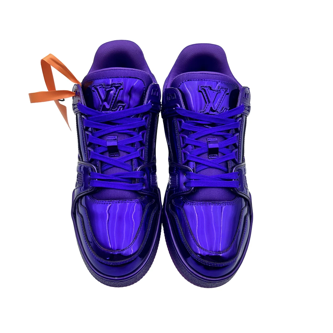 Lv/5码39码/电光紫拼接trianer板鞋/98新/vv563/时尚潮流潮鞋