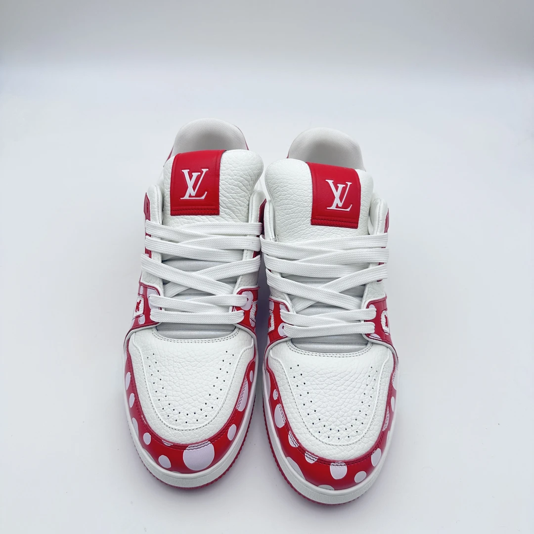 Lv/7.5码41.5码/白红波点草间弥生trainer板鞋/全新/时尚潮流潮鞋