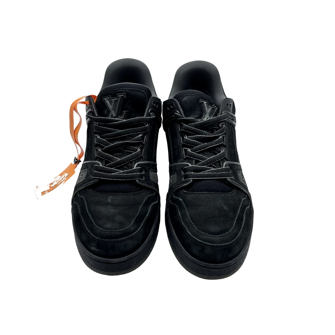 Lv/7码41码/纯黑麂皮trainer板鞋/96新/时尚潮流潮鞋/vv530