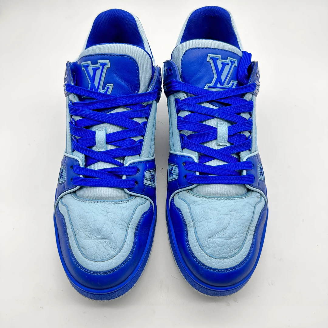 Lv/8码42码/蓝色拼接trainer板鞋/95新/时尚潮流潮鞋